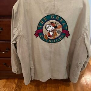 Disney Vintage Men's Beige Casual Jacket- Great Outdoors patch